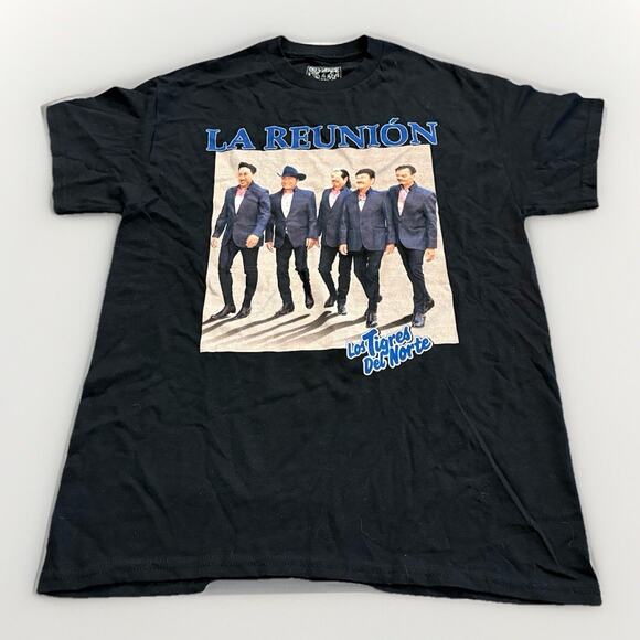 Los Tigres Del Norte Official Merchandising La Reunion T-Shirt Size M MEDIUM USA - Picture 1 of 7